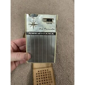 VTG‎ Americana Six Transistor radio Leather Case Original Battery Not Included